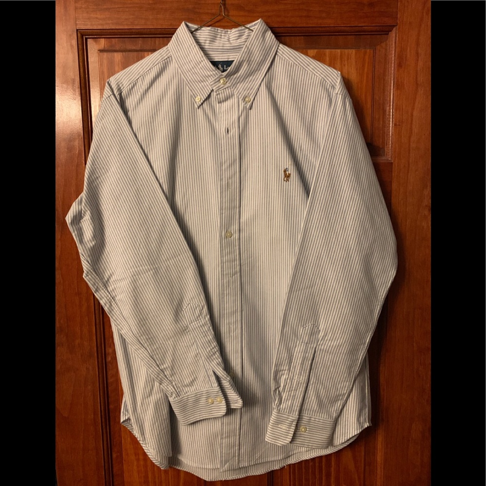 Ralph Lauren stripe seersucker shirt 15 1/2